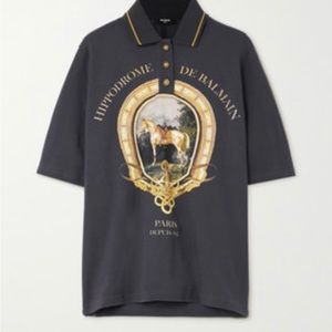 Balmain Printed cotton-pique polo shirt